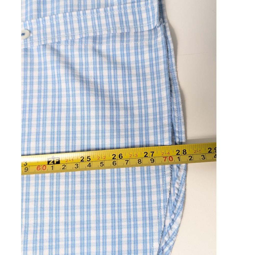 Savannah Button Down Shirt Mens XL Blue White Check Tencil Blend Long Sleeve - Picture 5 of 6